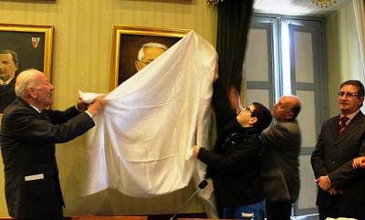 Il ritratto di Emanuele Ciaceri nell'Aula consiliare di Palazzo San Domenico | Foto dell'ufficio stampa del Comune di Modica