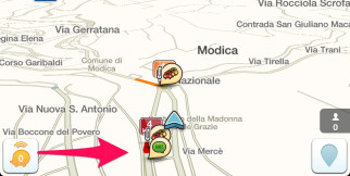 ...e Waze lo salverà in quel punto della mappa.