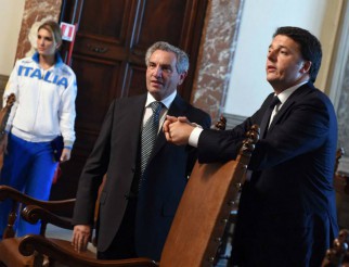 Roma, 29 luglio 2014 I MEDAGLIATI DI KAZAN2014 OSPITI DEL PREMIER MATTEO RENZI A PALAZZO CHIGI foto Augusto BIzzi