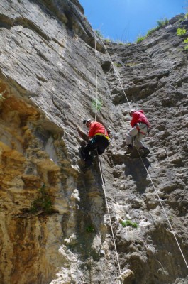 Speleologi in azione alle gole della stretta