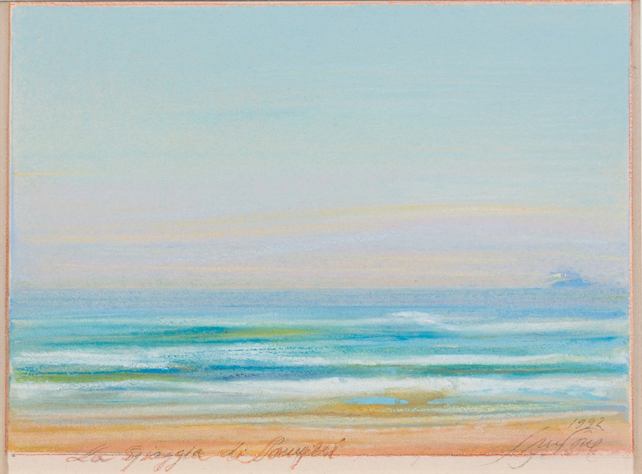 GUCCIONE, 1992 La spiaggia di Sampieri - pastello su carta - cm 13x17,5