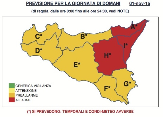 meteo, domani codice arancione sul Ragusano