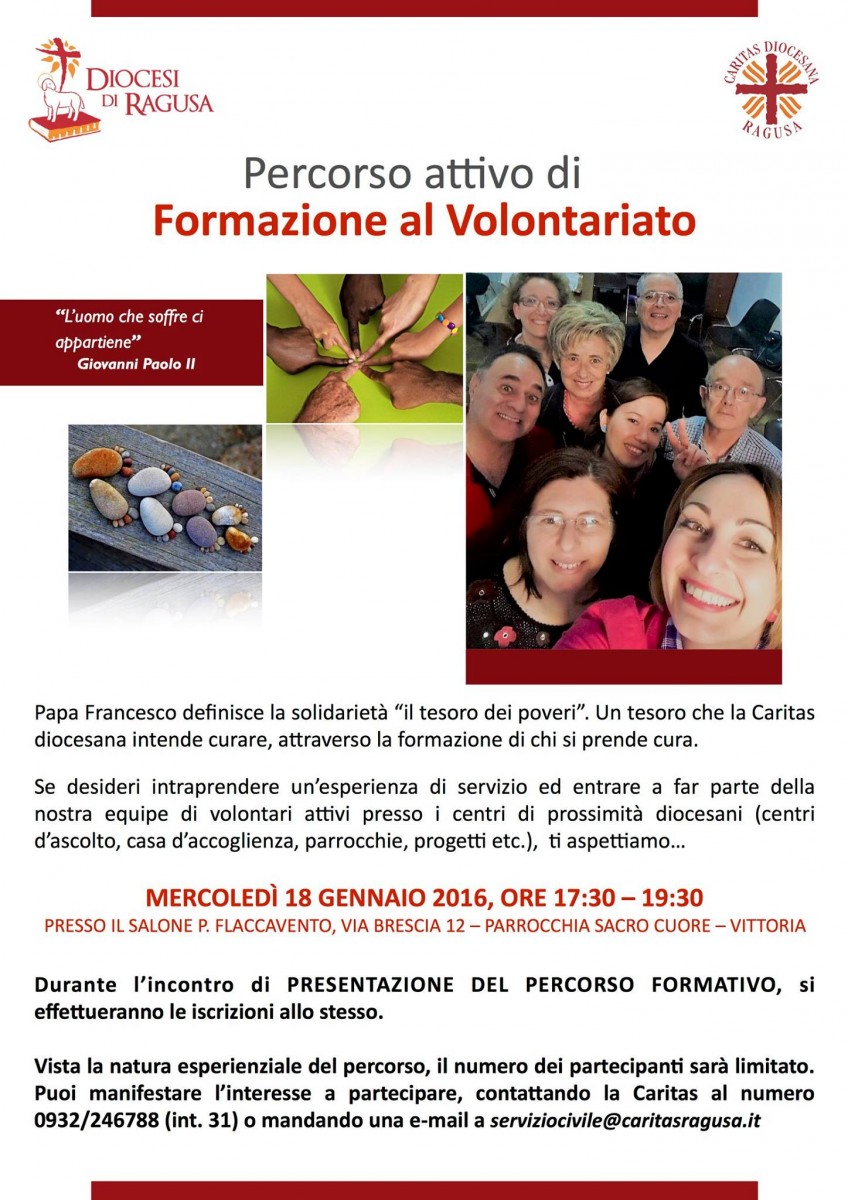 Locandina formazione volontari