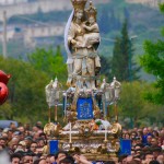 L’arrivo al santuario ieri pomeriggio edizione 2018 foto Sebastiano Gueli