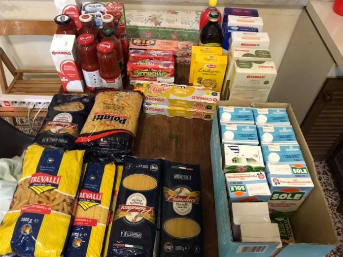 Le derrate alimentari raccolte