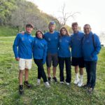 Coach e presidente con i quattro atleti in Slovenia