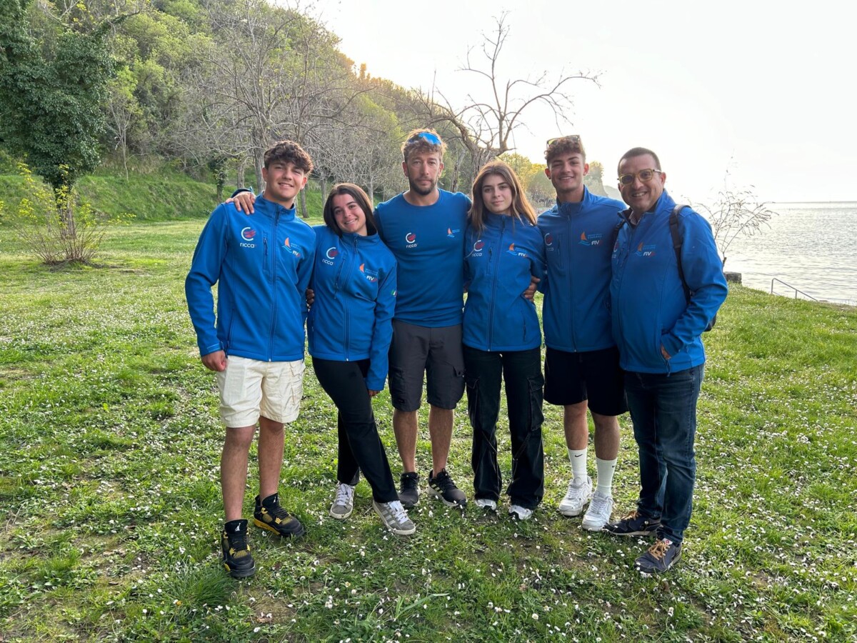 The Kaucana sailing club on the shields with four athletes in Slovenia