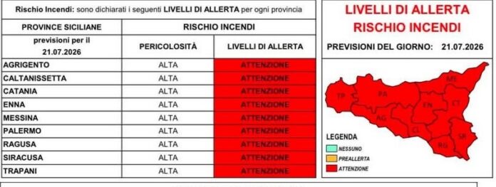 Rischio incendi, 21 luglio 26