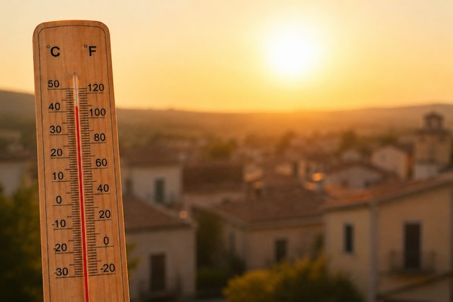 Caldo, immagine generata con l'IA