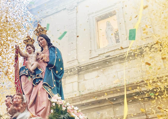 Un dettaglio del simulacro
