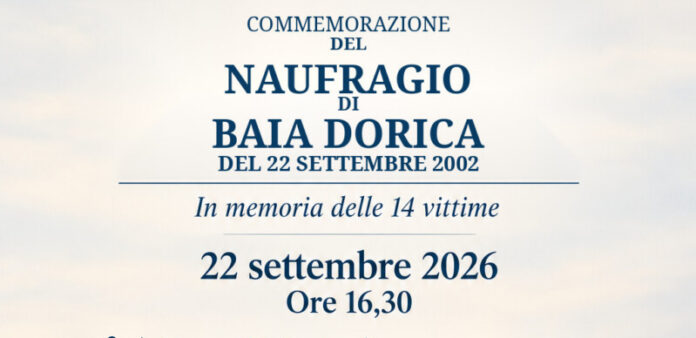 invito commemorazione naufragio di Baia Dorica settembre 2002