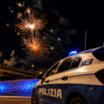 polizia, fuochi d’artigicio
